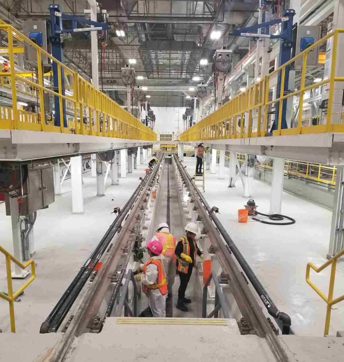 Construction cleaning team at work